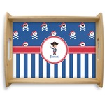 Blue Pirate Natural Wooden Tray - Large (Personalized)