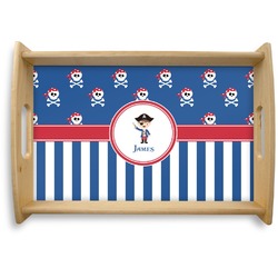 Blue Pirate Natural Wooden Tray - Small (Personalized)