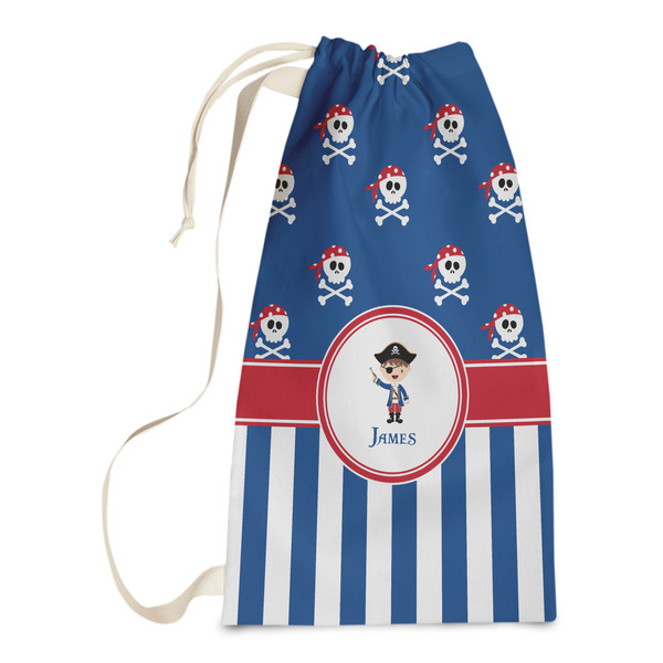 Custom Blue Pirate Laundry Bags - Small (Personalized)