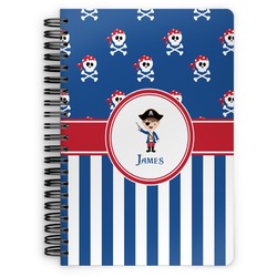 Blue Pirate Spiral Notebook - 7x10 w/ Name or Text