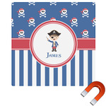 Blue Pirate Square Car Magnet - 10" (Personalized)