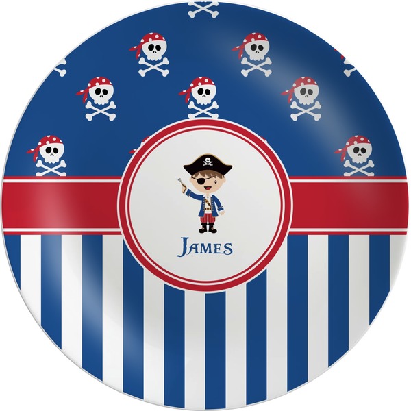 Custom Blue Pirate Melamine Plate (Personalized)