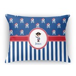 Blue Pirate Rectangular Throw Pillow Case (Personalized)