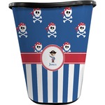 Blue Pirate Waste Basket - Double Sided (Black) (Personalized)