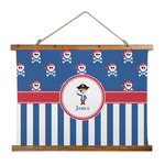 Blue Pirate Wall Hanging Tapestry - Wide (Personalized)