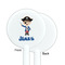 Blue Pirate White Plastic 5.5" Stir Stick - Single Sided - Round - Front & Back