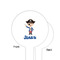 Blue Pirate White Plastic 6" Food Pick - Round - Single Sided - Front & Back