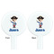 Blue Pirate White Plastic 7" Stir Stick - Double Sided - Round - Front & Back