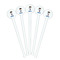 Blue Pirate White Plastic 7" Stir Stick - Round - Fan View