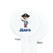 Blue Pirate White Plastic 7" Stir Stick - Single Sided - Round - Front & Back