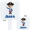 Blue Pirate White Plastic Stir Stick - Double Sided - Approval