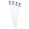 Blue Pirate White Plastic Stir Stick - Double Sided - Square - Front