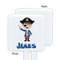 Blue Pirate White Plastic Stir Stick - Single Sided - Square - Approval