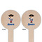 Blue Pirate Wooden 6" Food Pick - Round - Double Sided - Front & Back