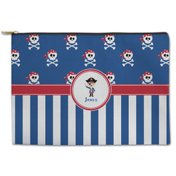 Blue Pirate Zipper Pouch - Large - 12.5"x8.5" (Personalized)