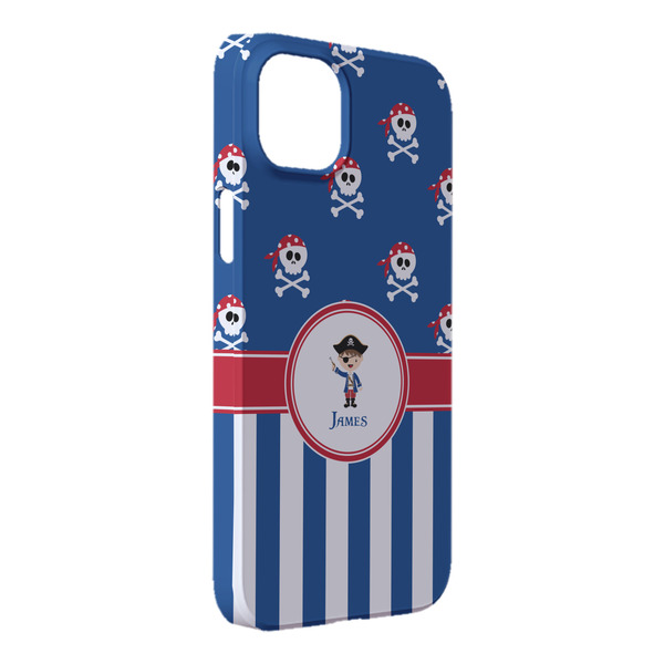 Custom Blue Pirate iPhone Case - Plastic - iPhone 14 Plus (Personalized)