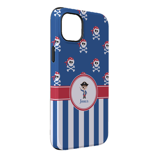 Custom Blue Pirate iPhone Case - Rubber Lined - iPhone 14 Plus (Personalized)