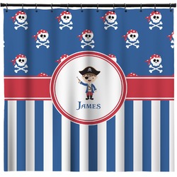 Blue Pirate Shower Curtain - 71" x 74" (Personalized)