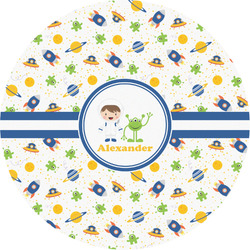 Boy's Space Themed Multipurpose Round Labels - 4" (Personalized)