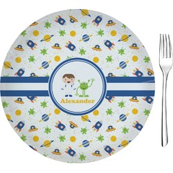 Boy's Space Themed 8" Glass Appetizer / Dessert Plates - Single or Set (Personalized)