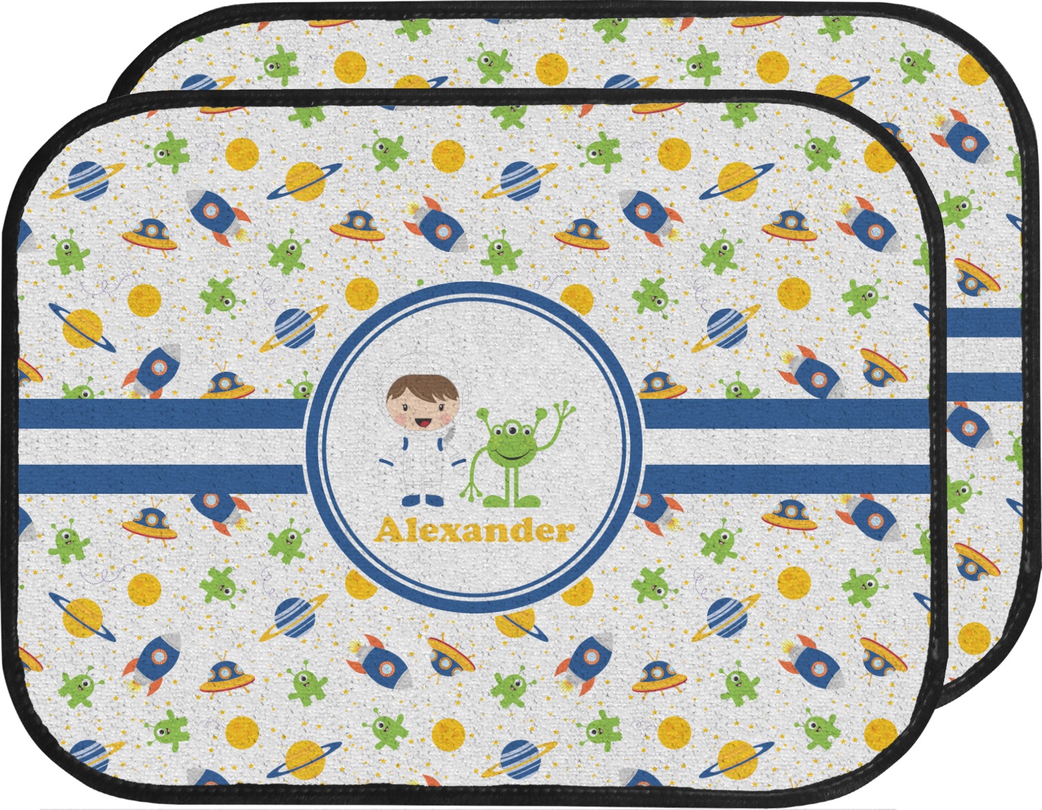 Boy S Space Themed Car Floor Mats Back Seat Personalized