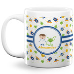 Boy's Space Themed 20 Oz Coffee Mug - White (Personalized)