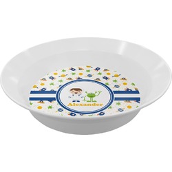 Boy's Space Themed Melamine Bowl (Personalized)