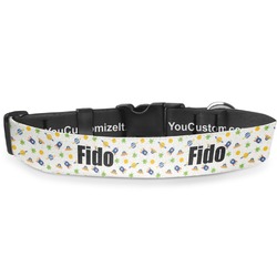 Boy's Space Themed Deluxe Dog Collar - Double Extra Large (20.5" to 35") (Personalized)