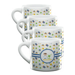 Boy's Space Themed Double Shot Espresso Cups - Set of 4 (Personalized)