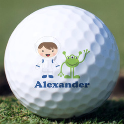 Boy's Space Themed Golf Balls - Non-Branded - Set of 3 (Personalized)