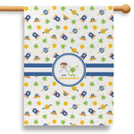 Boy's Space Themed 28" House Flag - Single Sided (Personalized)