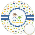 Boy's Space Themed Printed Cookie Topper - 3.25" (Personalized)