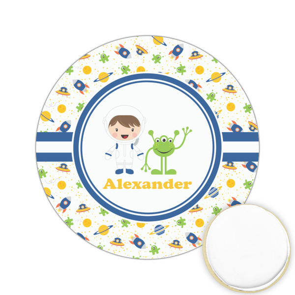 Custom Boy's Space Themed Printed Cookie Topper - 2.15" (Personalized)