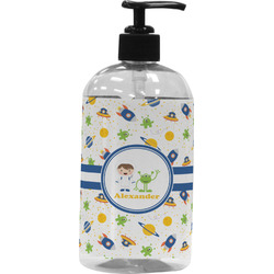 Boy's Space Themed Plastic Soap / Lotion Dispenser (16 oz - Large - Black) (Personalized)