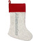 Boy's Space Themed Linen Stockings w/ Red Cuff - Front