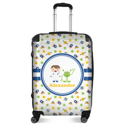 Boy's Space Themed Suitcase - 24" Medium - Checked (Personalized)
