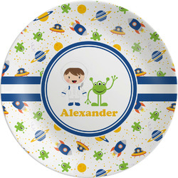 Boy's Space Themed Melamine Salad Plate - 8" (Personalized)