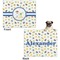 Boy's Space Themed Microfleece Dog Blanket - Large- Front & Back