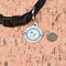 Boy's Space Themed Round Pet ID Tag - Small - In Context