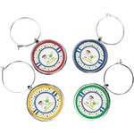 Boy's Space Themed Wine Charms (Set of 4) (Personalized)