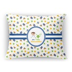 Boy's Space Themed Rectangular Throw Pillow Case - 12"x18" (Personalized)