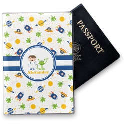 Boy's Space Themed Vinyl Passport Holder (Personalized)