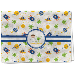 Boy's Space Themed Kitchen Towel - Waffle Weave (Personalized)