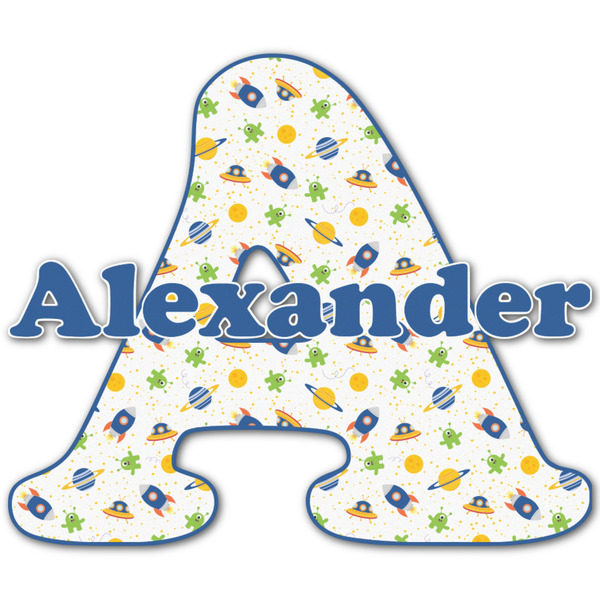 Custom Boy's Space Themed Name & Initial Decal - Up to 12"x12" (Personalized)