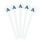 Boy's Space Themed White Plastic 7" Stir Stick - Round - Fan View