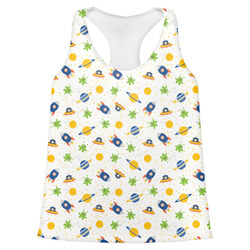 Boy's Space Themed Womens Racerback Tank Top - X Small