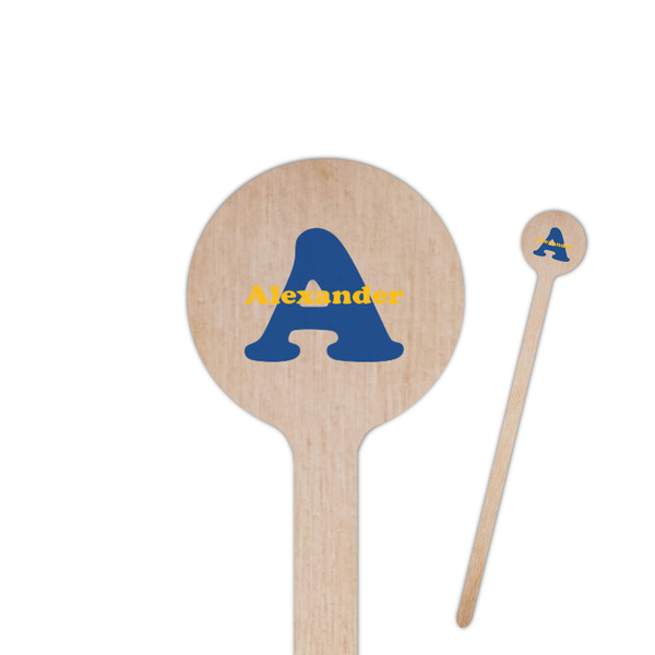 Custom Boy's Space Themed 7.5" Round Wooden Stir Sticks - Double Sided (Personalized)