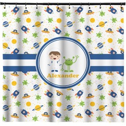 Boy's Space Themed Shower Curtain - 71" x 74" (Personalized)