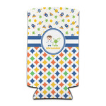 Boy's Space & Geometric Print Can Cooler (tall 12 oz) (Personalized)