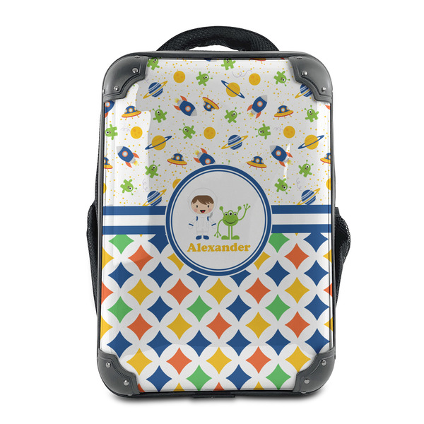 Custom Boy's Space & Geometric Print 15" Hard Shell Backpack (Personalized)